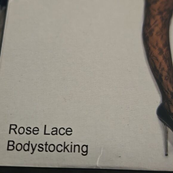 Elegant Moments Black Chemise with Sheer Lace and Floral Design - Picture 8 of 9